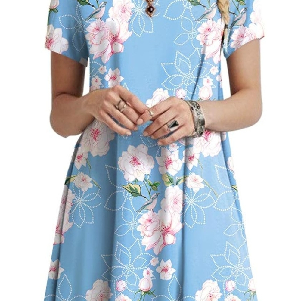 Floral Blue Dress